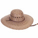 Lattice Vented Burnt Palm Leaf Ranch Hat with Chin Strap - Tula Hats Wide Brim Sun Hat Tula Hats TU1-1105 Burnt Palm Medium (57 cm) 
