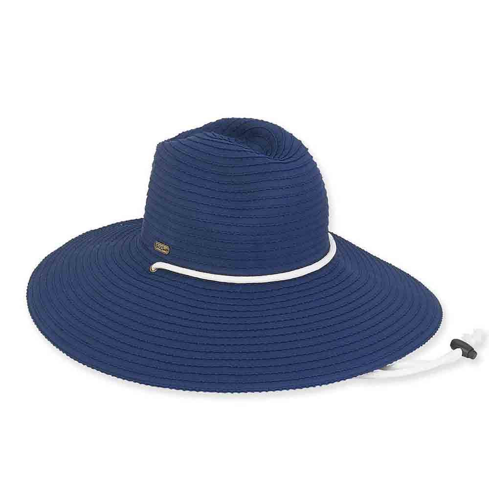 Wide Brim Ribbon Safari Hat with Chin Cord - Sun 'N' Sand Hats, Safari Hat - SetarTrading Hats 