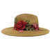 Rose Applique Summer Fedora by JSA Safari Hat Jeanne Simmons JS8491BG Beige  
