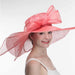 Rose Long Bow Large Brim Sinamay Hat - KaKyCO Dress Hat KaKyCO 117146-109 Rose  