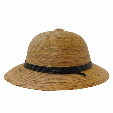 Palm Leaf Safari Pith Helmet - Texas Gold Hats Safari Hat Texas Gold Hats jr7313-1 Black Stitched Band L/XL (58-60 cm) 