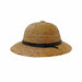 Junior Palm Leaf Safari Pith Helmet - Texas Gold Hats Safari Hat Texas Gold Hats jr7315-1 Black Stitched Band S/M (55-57 cm) 