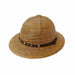 Junior Palm Leaf Safari Pith Helmet - Texas Gold Hats Safari Hat Texas Gold Hats jr7315-2 Brown Pinned Band S/M (55-57 cm) 