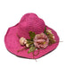 Garden Flower Bouquet Hat Wide Brim Hat 818 sb93412fs Fuchsia Medium (57 cm) 