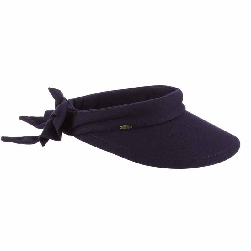 Large Round Linen Sun Visor with Bow - Scala Hats — SetarTrading Hats