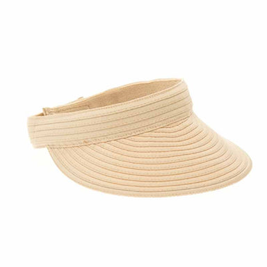 Sewn Ribbon Sun Visor - Boardwalk Style Visor Cap Boardwalk Style Hats da1826nt Natural