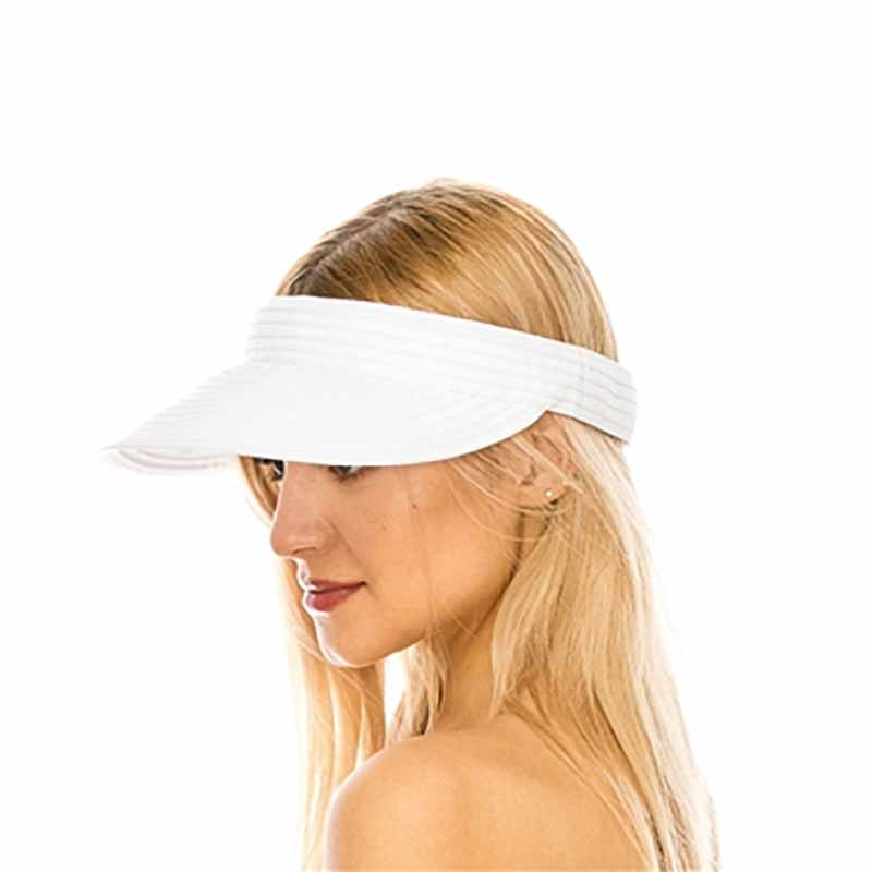 Sewn Ribbon Sun Visor - Boardwalk Style Visor Cap Boardwalk Style Hats    