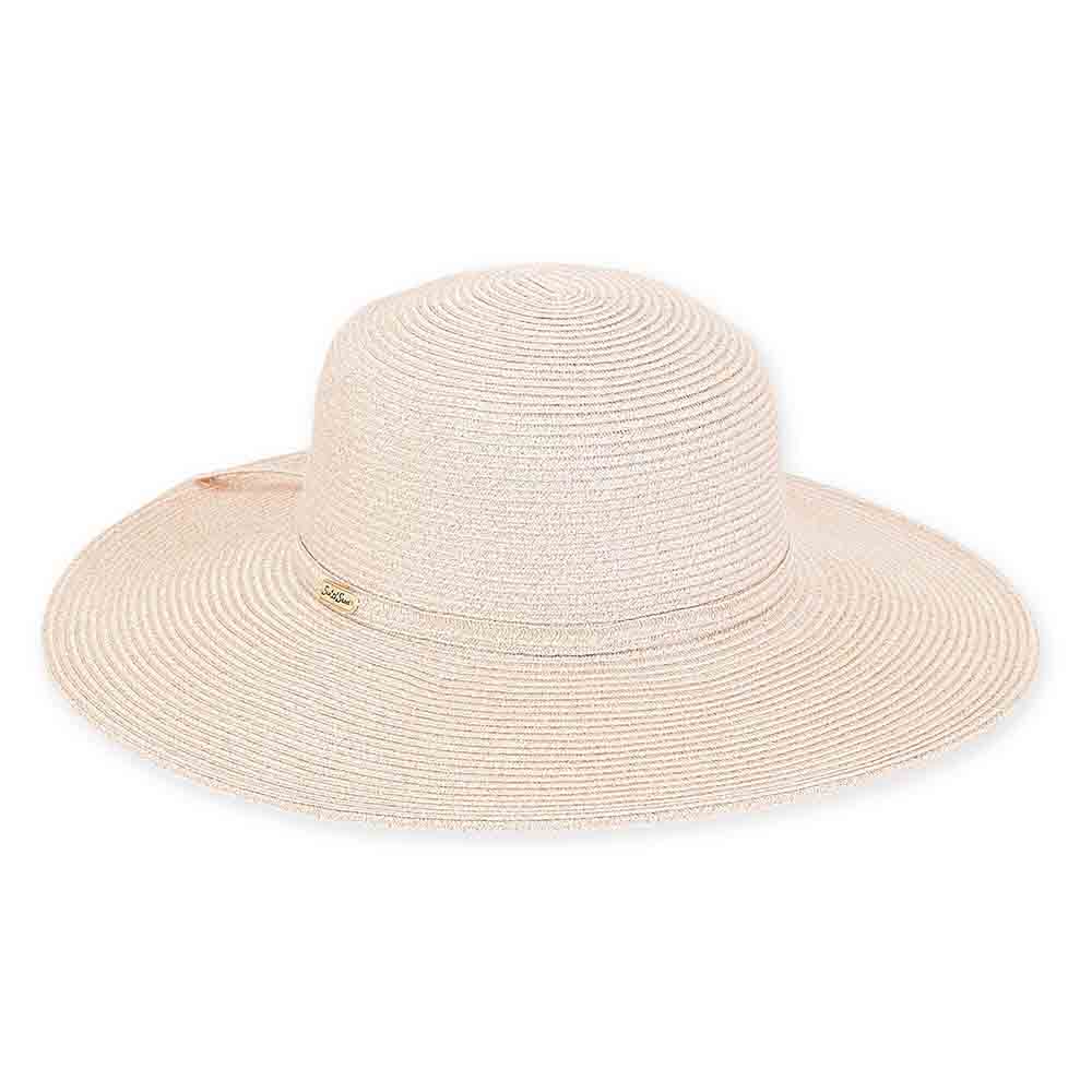 Metallic Shimmer Wide Brim Sun Hat - Sun 'N' Sand Hats Wide Brim Sun Hat Sun N Sand Hats HH2318C Rose Gold Medium (57 cm) 