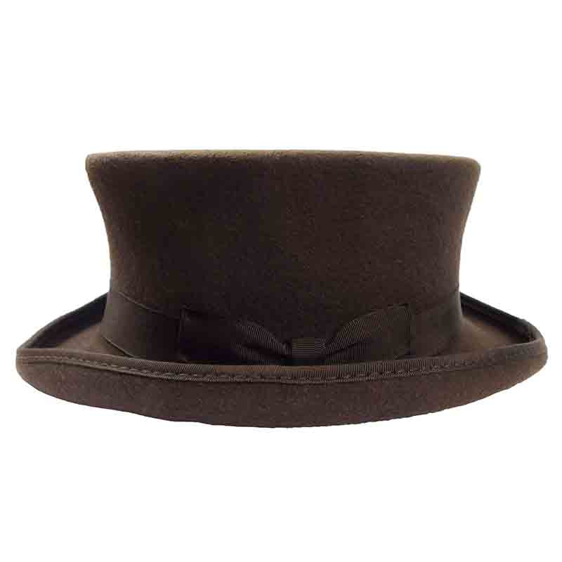 Classic Short Brown Wool Felt Top Hat by JSA for Men Top Hat Jeanne Simmons MWWF928BNM Brown M 