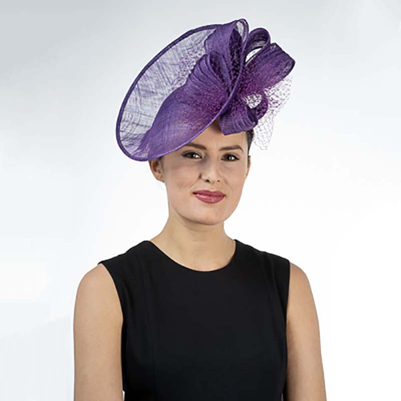Purple Sideswept Sinamay Fascinator Headband - KaKyCO — SetarTrading Hats