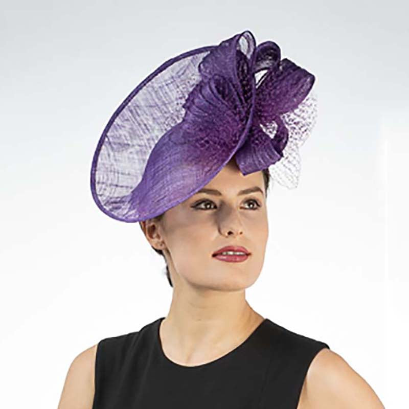 Purple Sideswept Sinamay Fascinator Headband - KaKyCO, Fascinator - SetarTrading Hats 