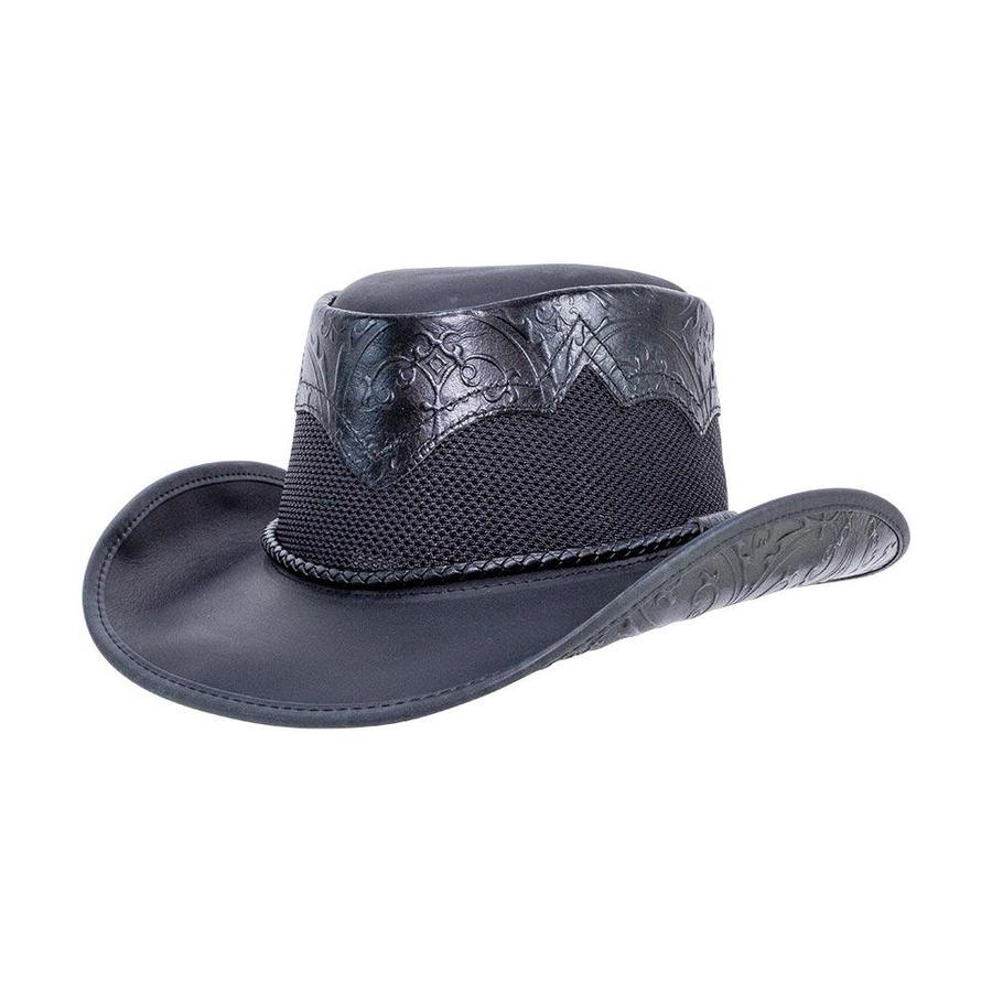 Sierra Leather Cowboy Hat with Etched Crown up to 3XL - Double G Hat, Cowboy Hat - SetarTrading Hats 