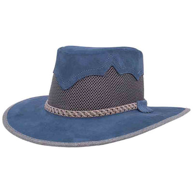 Head'n Home Sirocco Outback Leather Hat up to 3XL - Denim Safari Hat Head'N'Home Hats MSsiroccoBS Denim Small 