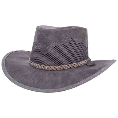 Head'n Home Sirocco Outback Leather Hat up to 3XL - Bomber Grey Safari Hat Head'N'Home Hats MSsiroccoGM Grey Medium 
