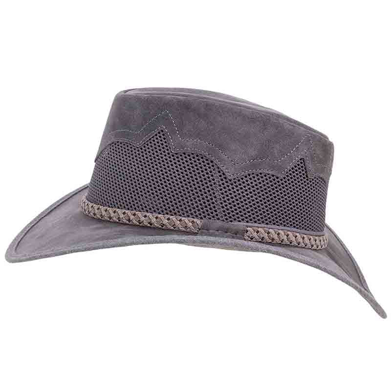 Head'n Home Sirocco Outback Leather Hat up to 3XL - Bomber Grey Safari Hat Head'N'Home Hats    