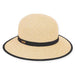Small Brim Backless Facesaver Hat - Sun 'N' Sand Hats Facesaver Hat Sun N Sand Hats HH1806B Natural / Black Medium (57 cm) 