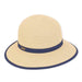Small Brim Backless Facesaver Hat - Sun 'N' Sand Hats Facesaver Hat Sun N Sand Hats HH1806E Natural / Navy Medium (57 cm) 
