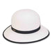 Small Brim Backless Facesaver Hat - Sun 'N' Sand Hats Facesaver Hat Sun N Sand Hats HH1806F White / Black Medium (57 cm) 