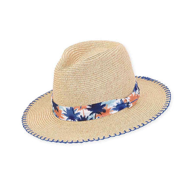 Small Heads Straw Safari Hat with Palm Tree Band - Sunny Dayz™ Safari Hat Sun N Sand Hats    