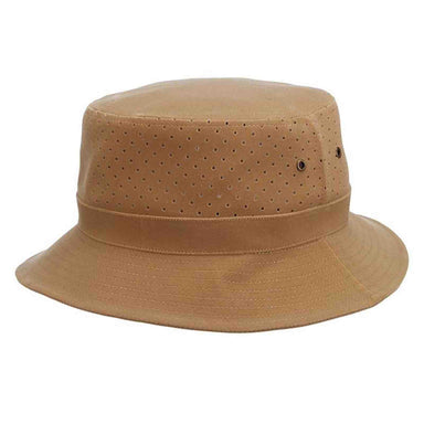 DPC Global Perforated Crown Bucket Hat Style Soaker Hat Bucket Hat Dorfman Hat Co. mc355sm Natural S/M (22-22 1/2") 