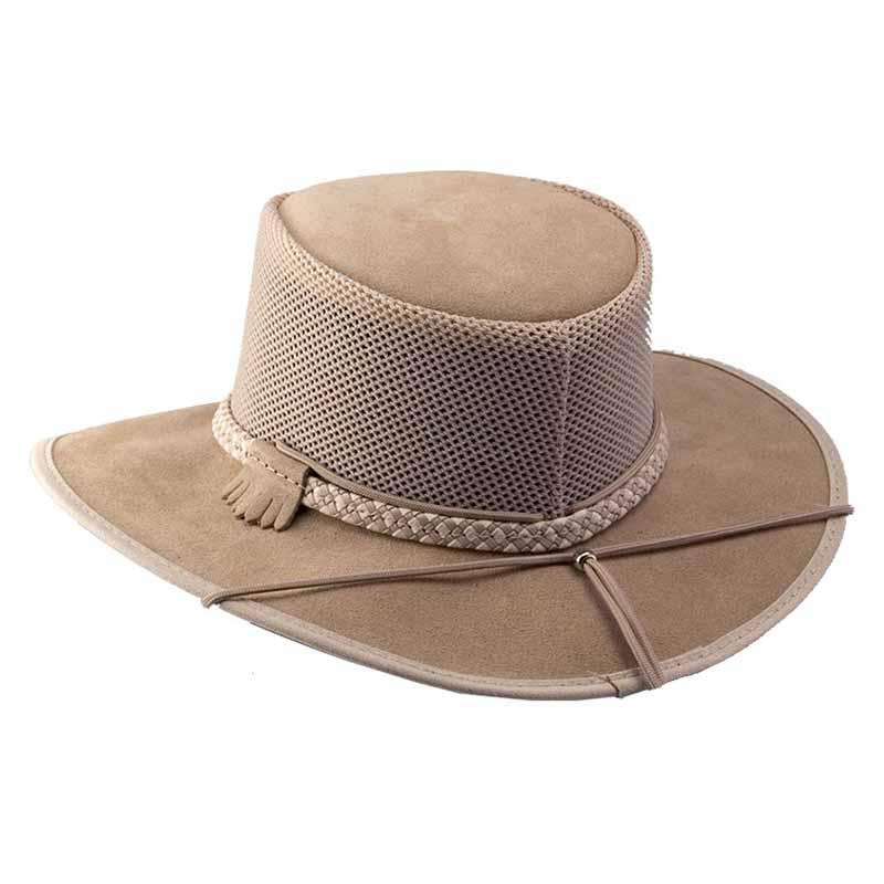 Monterey Bay Breeze Adjustable Leather Hat Sol Air Suede and Mesh Size M Made US Monterey Bay Breeze Adjustable Leather Hat Sol Air Suede and  main image 2