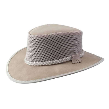 Head'N Home Monterey Breezer SolAir Suede and Mesh Shade Hat up to 3XL - Latte Safari Hat Head'N'Home Hats