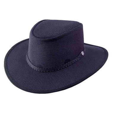 New American Hat Makers Cabana Mesh Leather Hat Black
