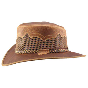 Head'n Home Sirocco Outback Leather Hat up to 3XL Bomber Brown