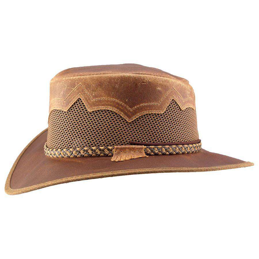 Head'n Home Sirocco Outback Leather Hat up to 3XL - Bomber Brown Safari Hat Head'N'Home Hats    