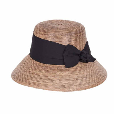 Somerset Burnt Palm Leaf Sun Hat with Brown Bow - Tula Hats Cloche Tula Hats TU1-1160 Burnt Palm Medium (57 - 58 cm) 