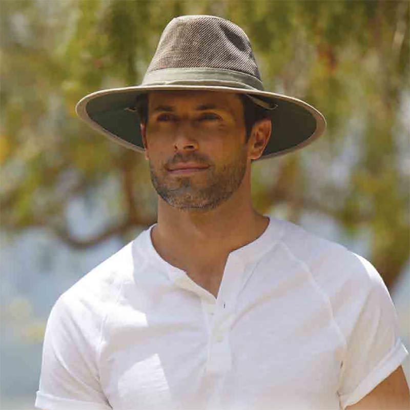 Solarweave® Mesh Crown Safari Hat, Oatmeal - DPC Outdoor Design Safari Hat Dorfman Hat Co.    