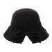 Split Brim Cloche Wool Hat with Bow - Boardwalk Style Beanie Boardwalk Style Hats da3156bk Black Medium (57 cm) 