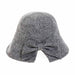 Split Brim Cloche Wool Hat with Bow - Boardwalk Style Beanie Boardwalk Style Hats da3156gy Grey Medium (57 cm) 