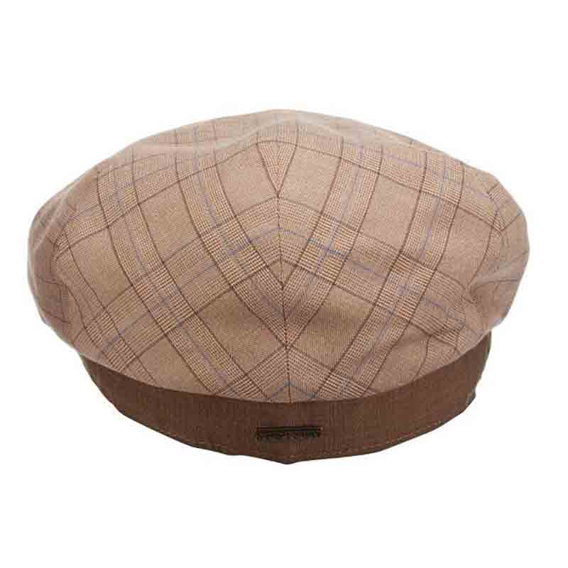 Stetson Hats Greystone Plaid Flat Ivy Cap - Tan  display picture 2