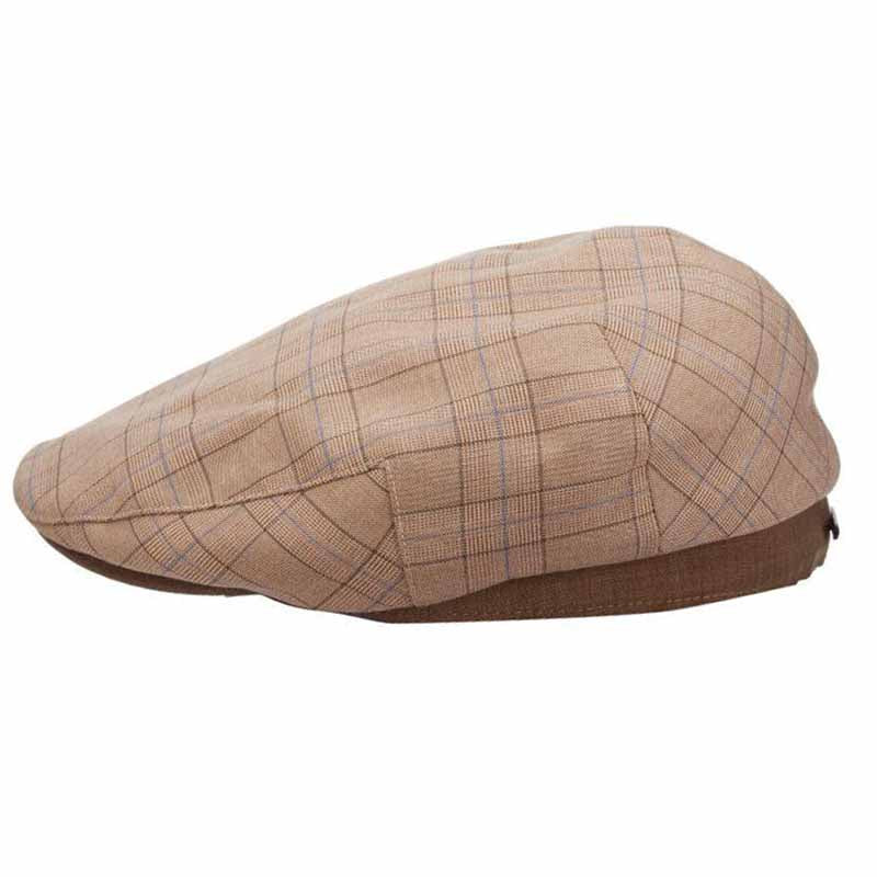 Stetson Hats Greystone Plaid Flat Ivy Cap - Tan Flat Cap Stetson Hats    