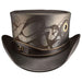 Kraken Leather Steampunk Top Hat - Brown Top Hat Head'N'Home Hats MWkrakowBK Black Large 
