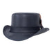 Stoker Leather Top Hat with Feather, Black - Steampunk Hatter Top Hat Head'N'Home Hats stokerbks Black Small 