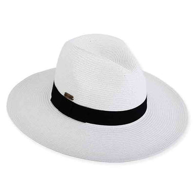 Wide Brim Straw Safari Hat with Black Band - Sun 'N' Sand Hats, Safari Hat - SetarTrading Hats 