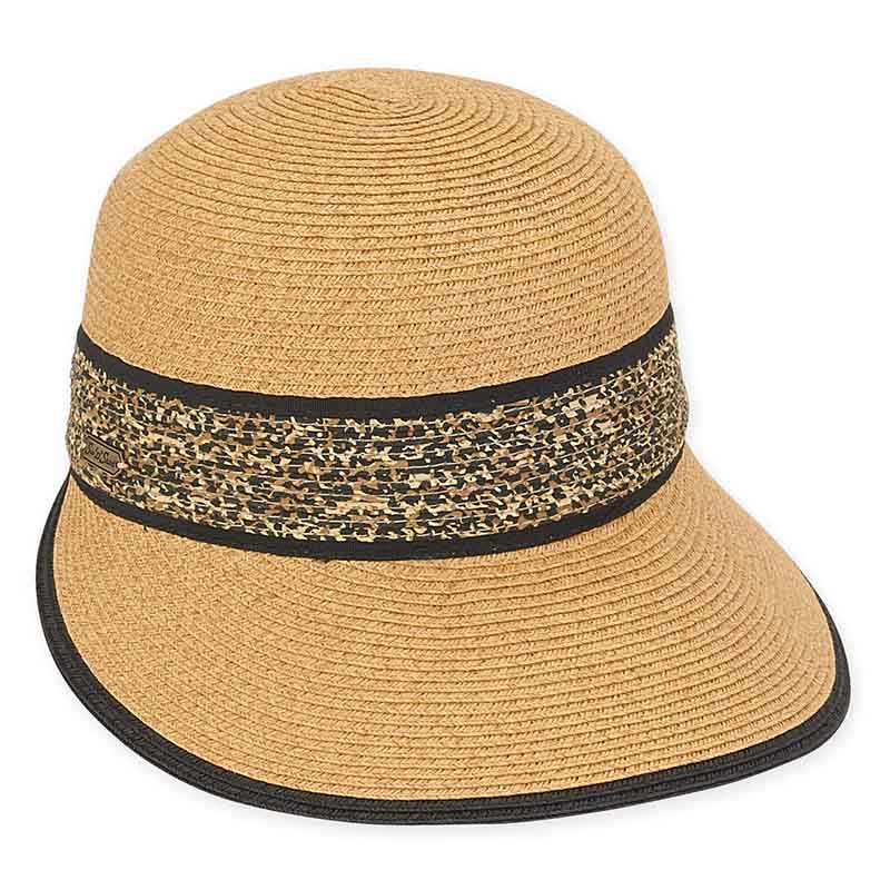 Leopard Print Band Brim Cap Hat - Sun 'N' Sand Hats Facesaver Hat Sun N Sand Hats    