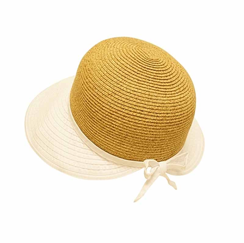 Ribbon and Straw Facesaver Hat - Boardwalk Style Facesaver Hat Boardwalk Style Hats DA685-WHT White Medium (57 cm) 