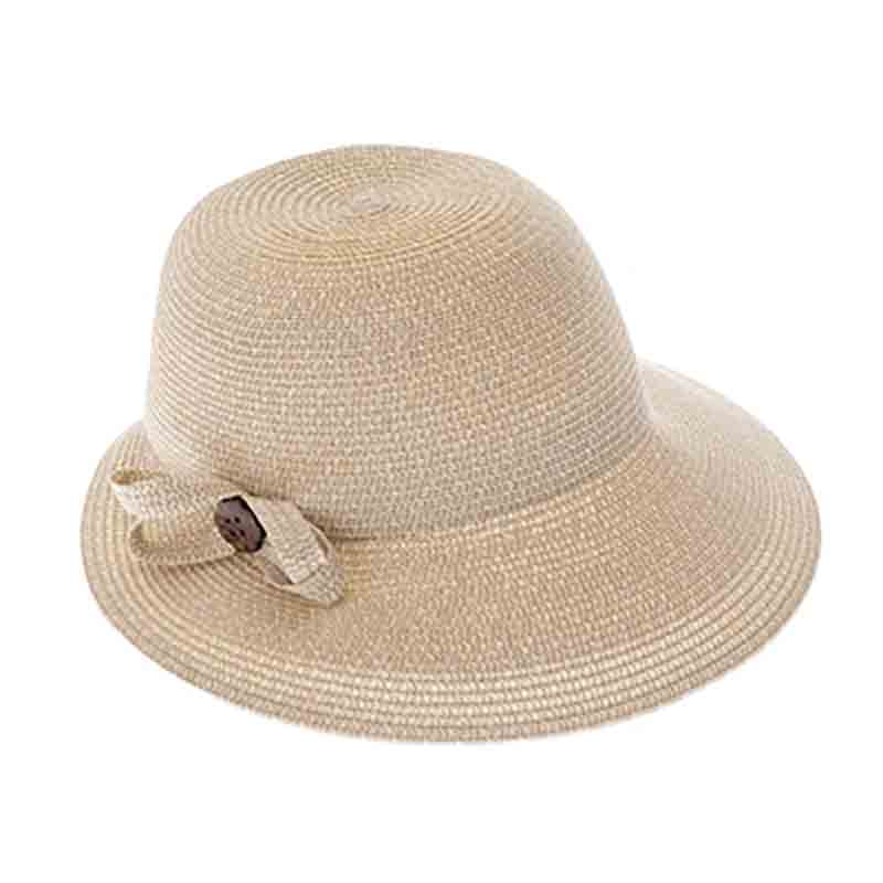 Asymmetrical Brim Cap with Coconut Button - Boardwalk Style Facesaver Hat Boardwalk Style Hats da1729iv Ivory Heather Medium (57 cm) 