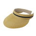 Comfort Clip On Straw Sun Visor with Contrast Stripe - Boardwalk Style Visor Cap Boardwalk Style Hats    