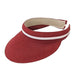 Comfort Clip On Straw Sun Visor with Contrast Stripe - Boardwalk Style Visor Cap Boardwalk Style Hats da486rd Red / White  