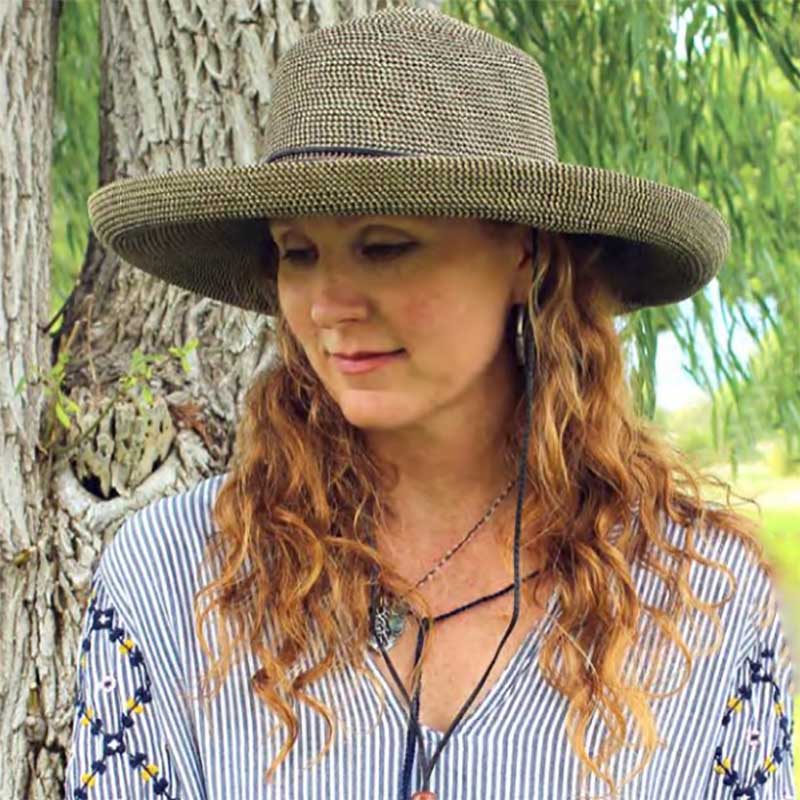 Multitone Tweed Straw Up Brim Hat - Jeanne  Simmons Hats Kettle Brim Hat Jeanne Simmons    