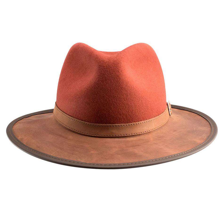 Summit Safari Wool and Leather Hat, Sangria - American Outback Safari Hat Head'N'Home Hats