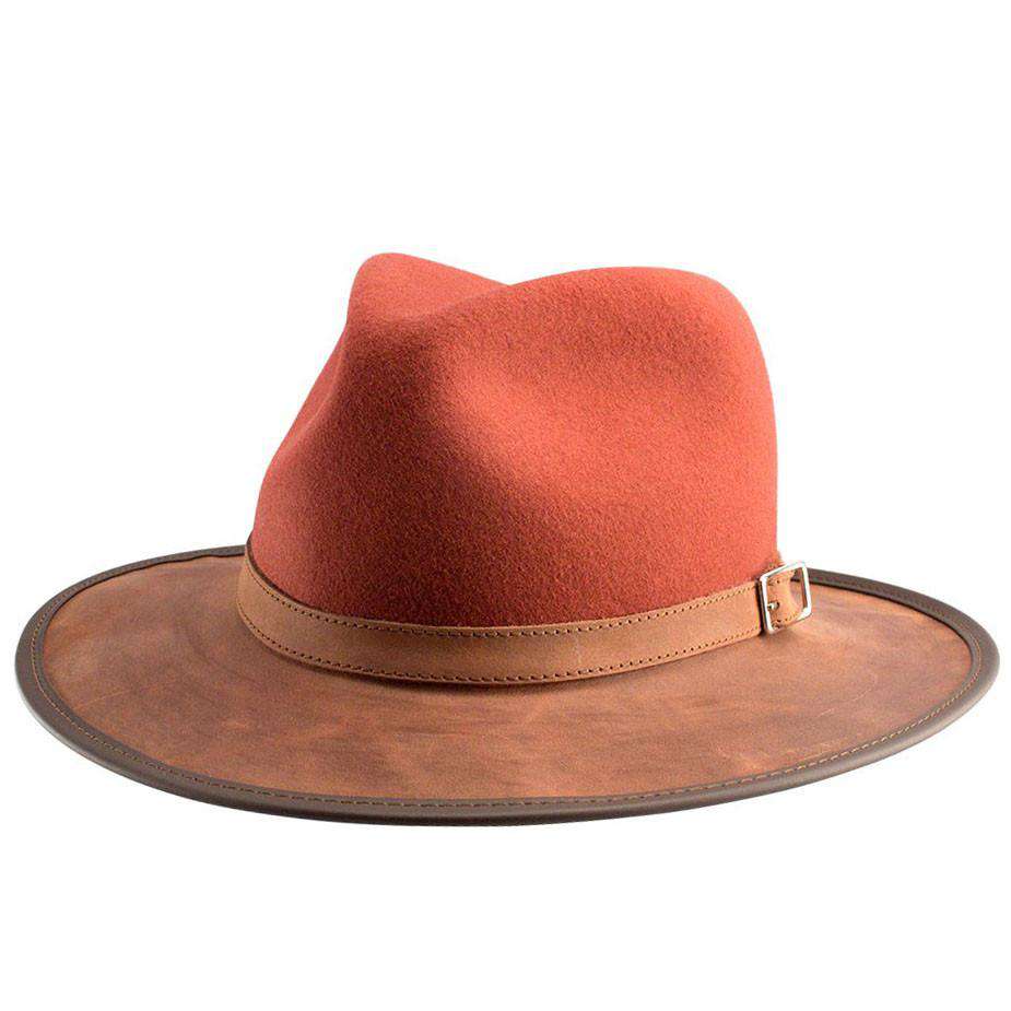 Summit Safari Wool and Leather Hat, Sangria - American Outback Safari Hat Head'N'Home Hats