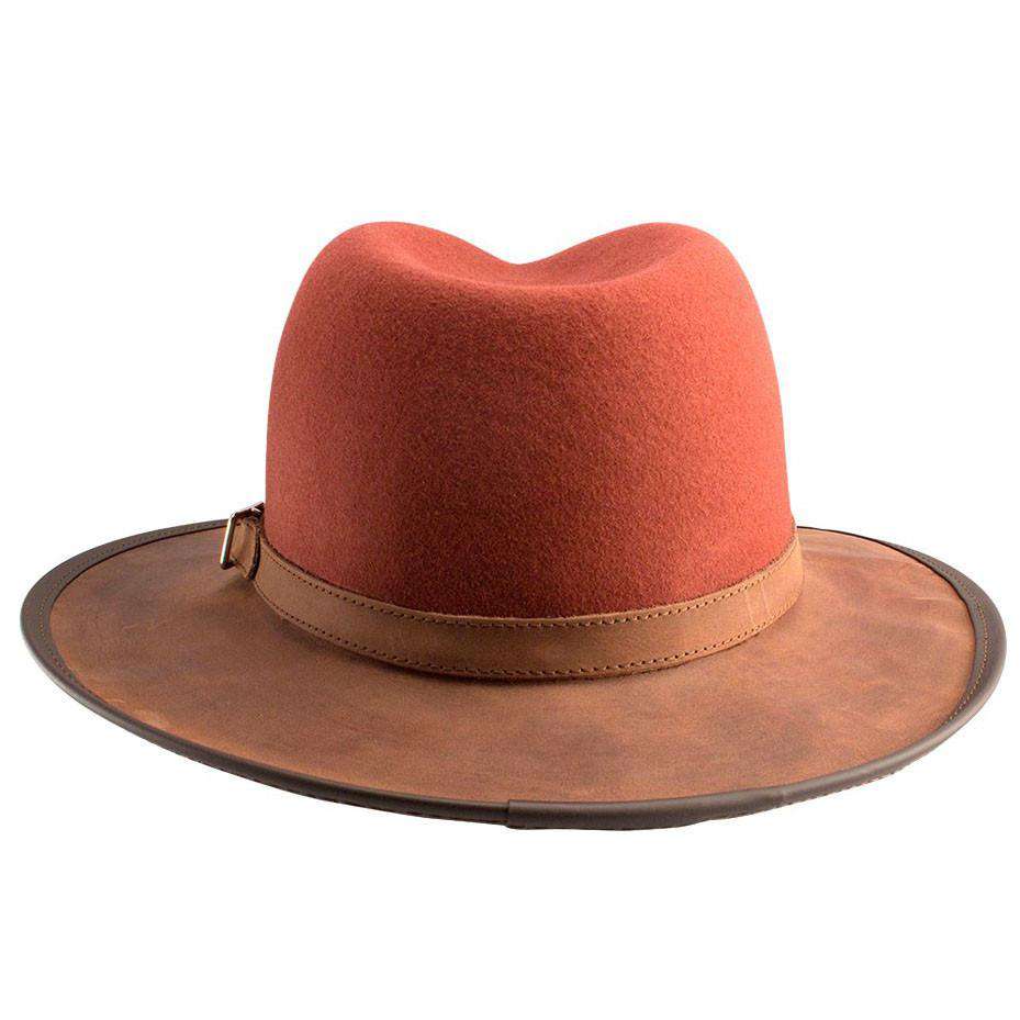 Summit Safari Wool and Leather Hat, Sangria - American Outback Safari Hat Head'N'Home Hats
