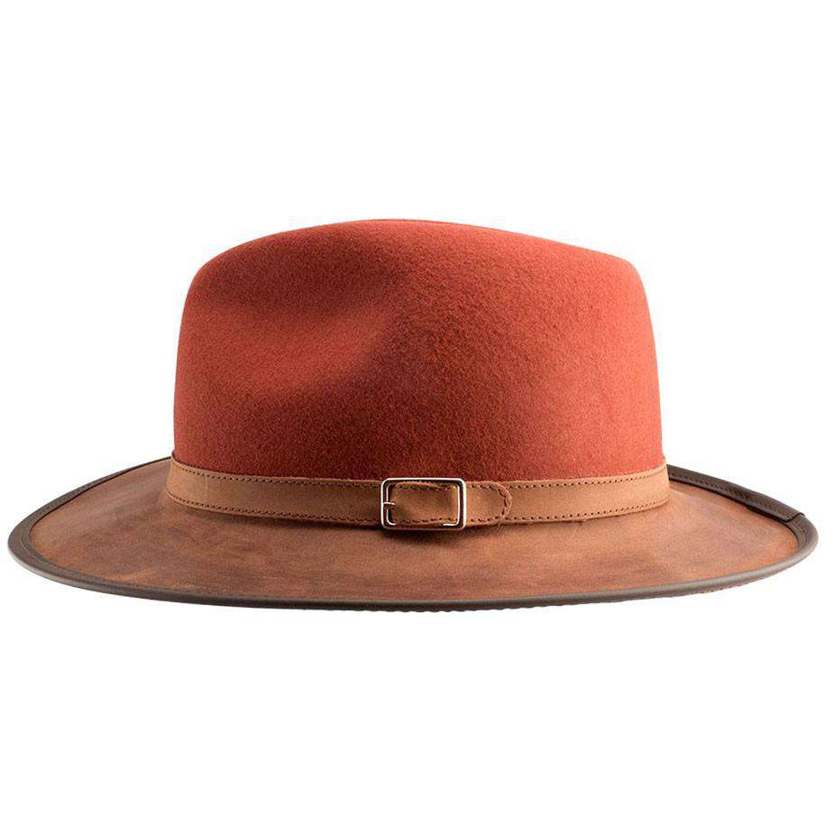 Summit Safari Wool and Leather Hat, Sangria - American Outback Safari Hat Head'N'Home Hats