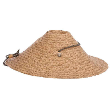 Twisted Toyo Beachbrella Hat with Chin Cord - Callanan Wide Brim Hat Callanan Hats CR357 Toast  