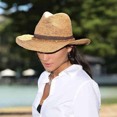 Tahiti Cowboy Raffia Hat - Wallaroo Hats Cowboy Hat Wallaroo Hats    